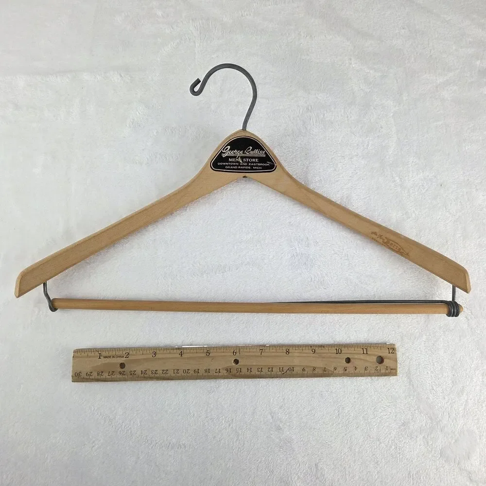 Lot Of 5 Vintage Advertising Wooden Clothes Hangers McGregor Caswell Hotel